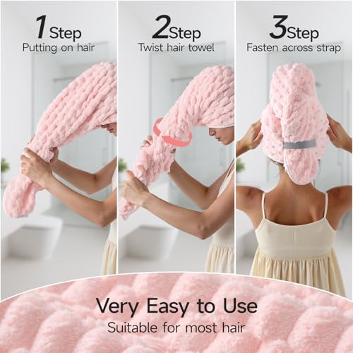 REDKISS 2 Pack Microfiber Hair Towels - Image 3
