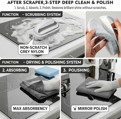 Glass Cooktop Cleaner Kit, 4-in-1 Scraper - Image 3