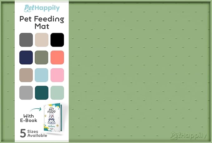 Dog Food Mat - 24x15 Raised Edges Dogs Mat by PETHAPPILY