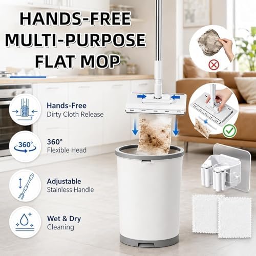 2027 Upgrade Hands Free Multi Purpose Flat Mop, The Zero Touch Mini Mop - Image 2