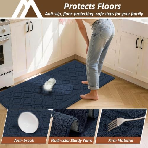 COSY HOMEER Kitchen Rugs Sets of 2 Non-Slip Washable, 60x24Inch/35X24Inch - Image 5