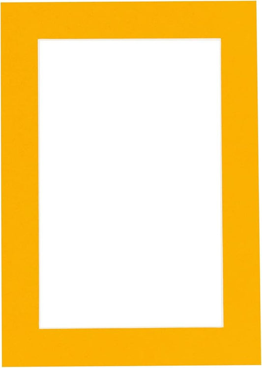 11x14 Mat Bevel Cut for 8.5x11 Photos - Acid Free Golden Orange Precut Matboard With Backing Board and Crystal Clear, Self Seal Photo Mat Bag - For Pictures, Photos, Framing - 4-ply Thickness