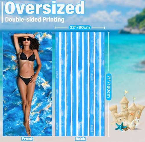 Widdonen Microfiber Beach Towel, Extra Large 2 Pack-71x32 - Image 3
