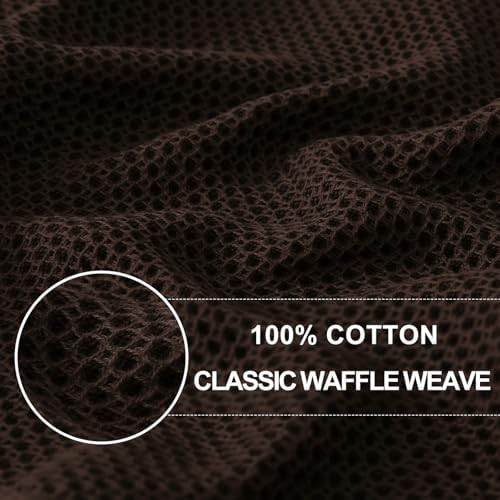 Homaxy 100% Cotton Waffle Weave Kitchen Towels, Dark Brown - Image 2