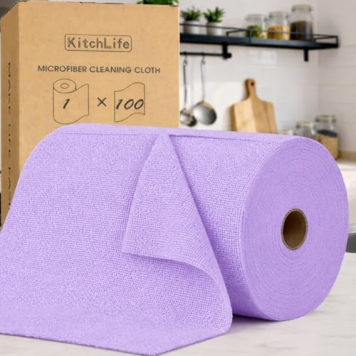 KitchLife Microfiber Cleaning Cloth Roll, 100 Pack by OverDoorHooksKitchenSupplies
