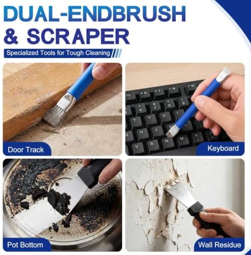 9pcs Crevice Cleaning Brush Set, Hard Bristle Scrub Brushes Tool Kit - Image 6