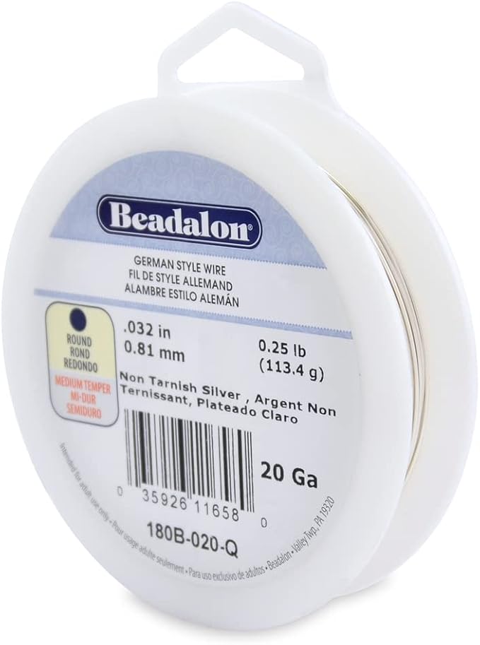 Beadalon German Style Wrapping Wire, 20 Gauge, 78 ft by Beadalon