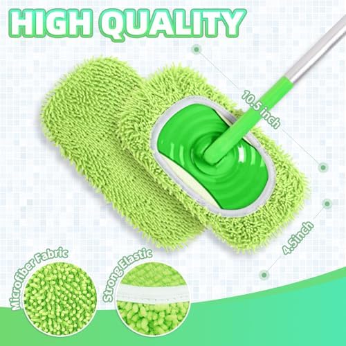 8 Pack Green Reusable Chenille Mop Pads Fit - Image 3