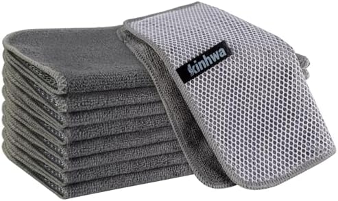 KinHwa Kitchen Dish Washcloths Microfiber Gray by KinHwa
