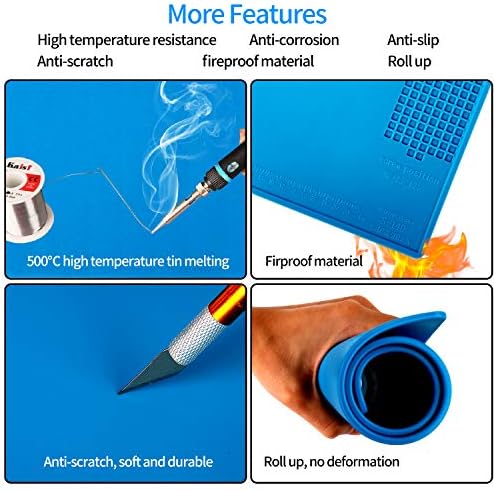 Kaisi S-140 Magnetic Insulation Silicone Soldering Mat, Heat Resistant Work Mat - Image 4