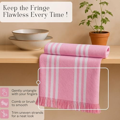 Multi Color Kitchen Towels 4 Pack, 16x26 Inches, Striped Tea Towels, Quick Dry - Image 6