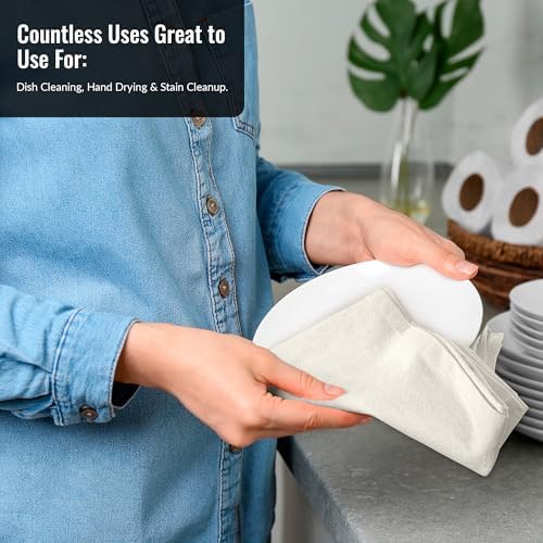 ROYALE LINENS Flour Sack Towels – 12 Pack 33x38 Inch Natural Kitchen Dish - Image 4