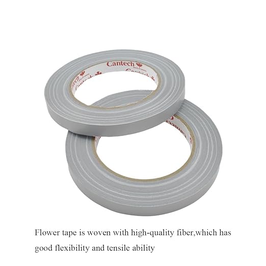 HAHIYO Silver 0.5Inch Wide Floral Tape, Waterproof Florist Tape Flower Wrap Adhesive Waterproof Decorative Tape for Bouquet Stem Wrapping Flower Arranging and Floral Craft, 2Rolls 200Feet/66Yard