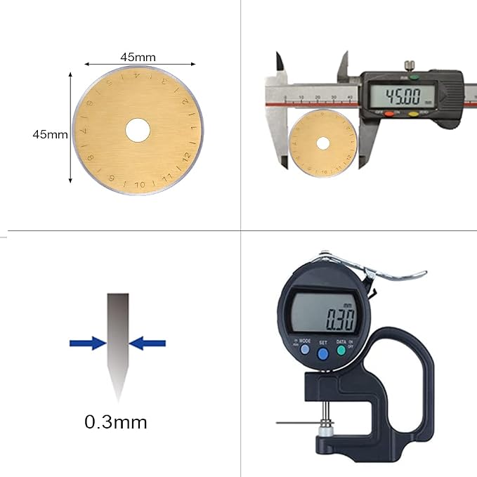 HEADLEY TOOLS Titanium Coated 45mm Rotary Cutter Blades 15 Pack Fits Olfa - Image 4