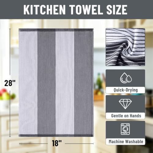 Homaxy Premium 100% Cotton Kitchen Towels 18"x28", 4 Pack - Image 2
