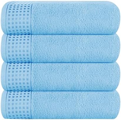 GLAMBURG Ultra Soft 4 Pack Oversized Bath Towel Set 27x54 inches, 100% Cotton by GLAMBURG