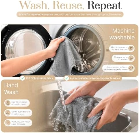 Microfiber Cleaning Cloth Roll 20 Sheets 11" x 10" Tear Away Microfiber Towel - Image 3
