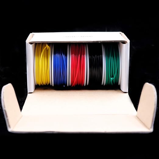 Treedix 5pcs 26ft Copper Hookup Wire kit Wrapping 24AWG Cable Jumper Wire Solid - Image 5