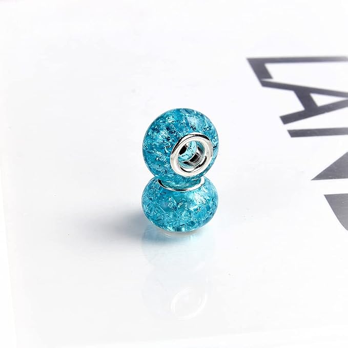 Aipridy European Large Hole Beads, Colorful Glass Charm Beads Set - Image 4