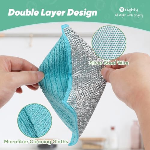 Orighty Dish Cloths, 48 Pack Double-Layer Metal Dish Rags - Image 4