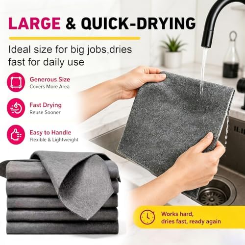 18PCs Magic Cloth, Magic Cleaning Cloth, Reusable Microfiber Cleaning Cloth - Image 3