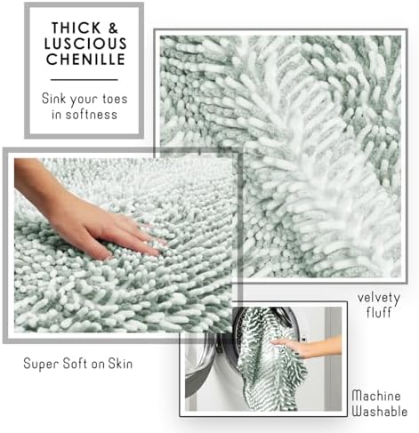 Hearth & Harbor Bathroom Rugs, Chenille Bath Mat - Image 4