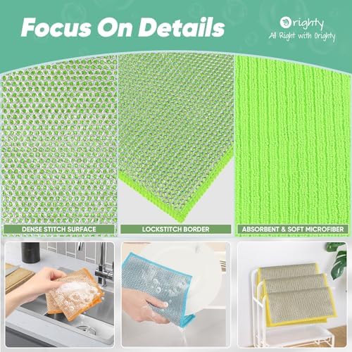 Orighty Dish Cloths, 48 Pack Double-Layer Metal Dish Rags - Image 3