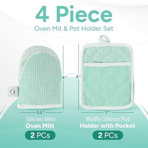 Casa Platino Heat Resistant Oven Mitts & Pot Holders, 4-Piece – Oven Mitt - Image 2