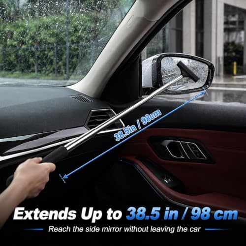 2 Pack Car Side Mirror Squeegee, Silicone Blade Rearview Mirror Cleaner - Image 7