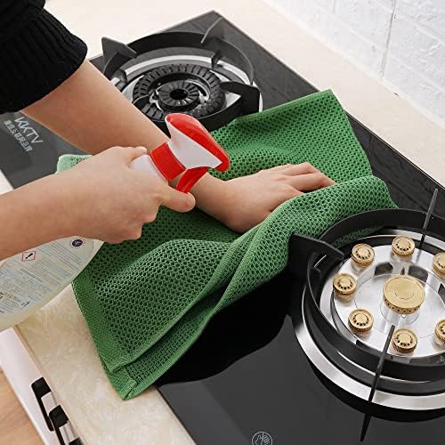 Homaxy 100% Cotton Waffle Weave Kitchen Towels, Grass Green - Image 5