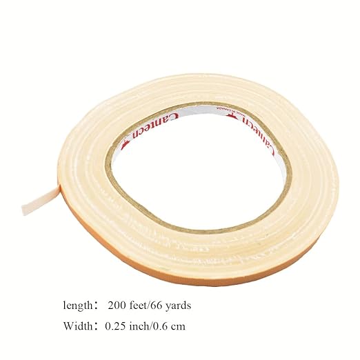 HAHIYO Light Brown 0.25Inch Wide Floral Tape, Waterproof Florist Tape Flower Wrap Adhesive Waterproof Decorative Tape for Bouquet Stem Wrapping Flower Arranging Craft, 2Rolls 200Feet/66Yard Total