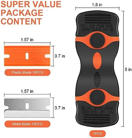 Ainiv Razor Blade Scraper, 2-in-1 Multifunctional Scraper Tool - Image 2