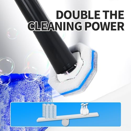 2 Pack Disposable Toilet Brush and Holder Set, Extended Handle - Image 4