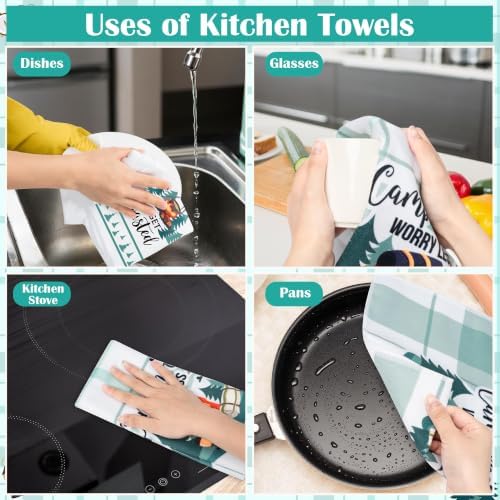 R HORSE 5 Pack Funny Camping Kitchen Dish Towels - Image 6
