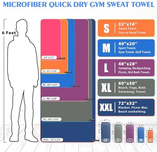 HOEAAS 2 Pack Microfiber Camping Towels, Quick Dry Towel, Super Absorbent Ultra - Image 3