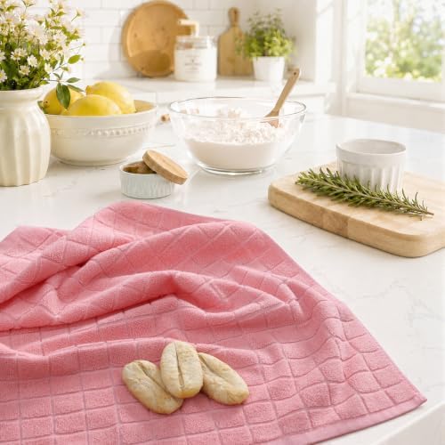 Kitinjoy Premium Cotton Check Kitchen Towels 6 Pack - Image 6