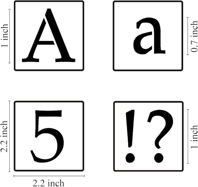 1 Inch Alphabet Letter Stencils for Painting - 70 Pack Letter and Number Stencil Templates with Signs for Painting on Wood, Reusable Alphabet and Numbers Stencils for Chalkboard Wood Signs & Wall Art