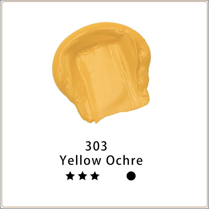 Artecho Yellow Ochre Acrylic Paint 500ml / 17oz Large Bottle | Semi Glossy - Image 2