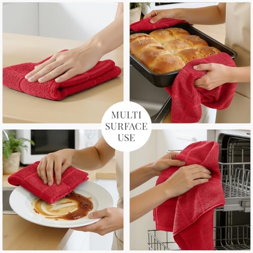 Homaxy 100% Cotton Kitchen Towels 18"x28", 4 Pack Dish Towels - Image 5