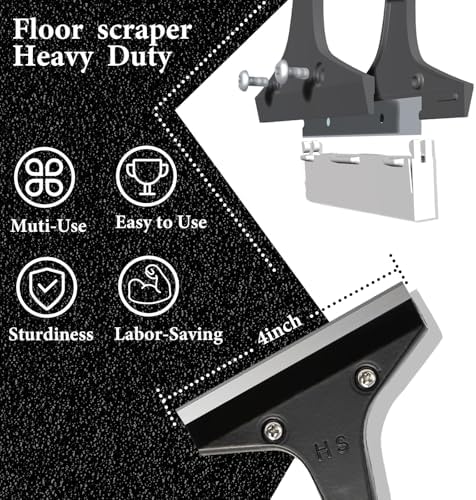 Floor Scraper Long Handle Heavy Duty, 31-61“ Long Handle Blade Scraper Tool - Image 4
