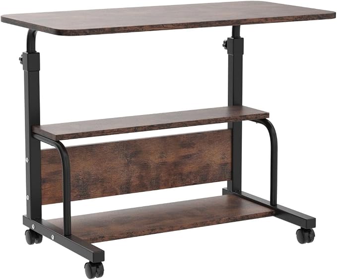 QZMDSM Portable Rolling Desk on Wheels Adjustable Height Desks - Image 4