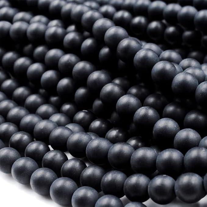 Zenkeeper 108 Pcs Matte Black Onyx Beads - Image 3
