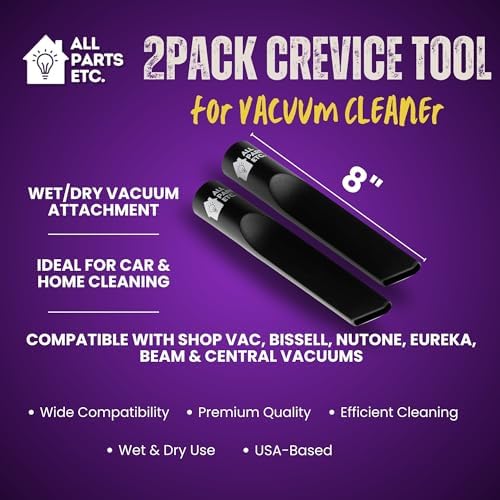2-Pack Crevice Tool for Vacuum Cleaner, 1.25” Wet/Dry Vacuum Attachment - Image 3