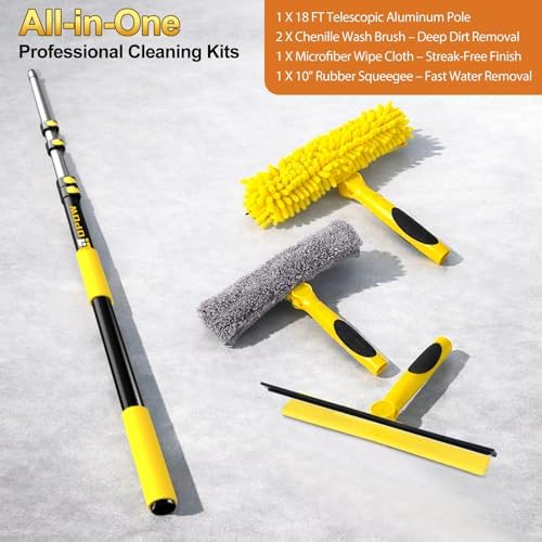 24 Feet High Reach Squeegee Window Cleaner Kit - Image 6