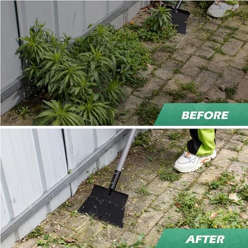 Suchtale Flat Shovel, 11-Inch Floor Scraper, Long Handle Weed Scraper - Image 5