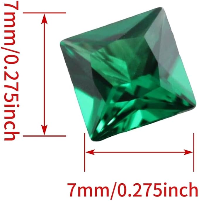 Emerald Green Color Cubic Zirconia Loose Beads Unset - Image 2