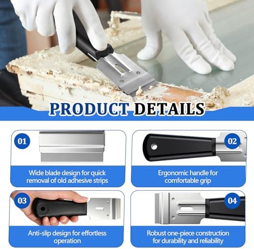 4 Pcs Wide Windshield Pinchweld Scraper Sticker Removal Tool - Image 3