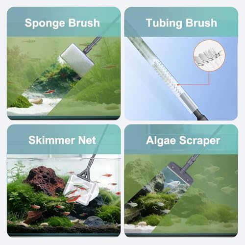 Carefree Fish 7IN1 Aquarium Cleaning Tools Long Handle Algae Scraper - Image 3