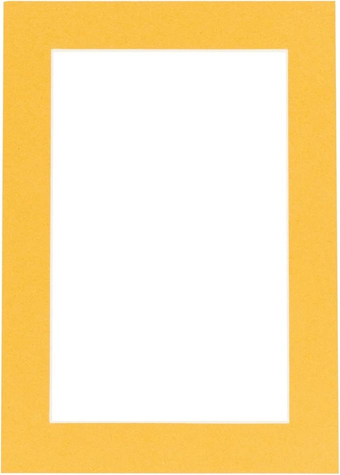 11x14 Mat Bevel Cut for 8.5x11 Photos - Acid Free Topaz Orange Precut Matboard With Backing Board and Crystal Clear, Self Seal Photo Mat Bag - For Pictures, Photos, Framing - 4-ply Thickness