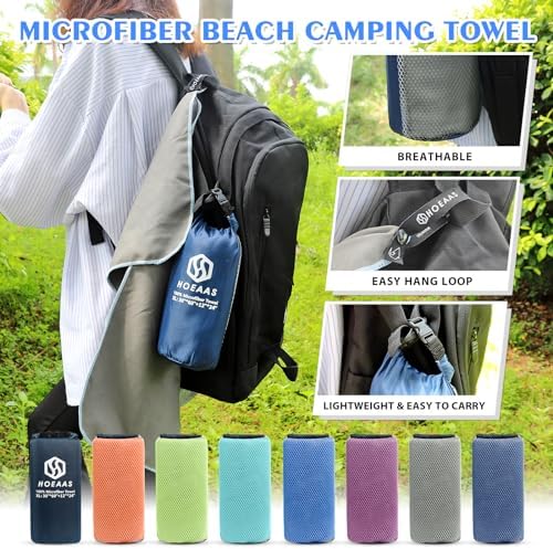 HOEAAS 2 Pack Microfiber Camping Towels, Quick Dry Towel, Super Absorbent Ultra - Image 6